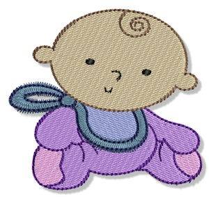 Picture of Baby In Bib Machine Embroidery Design