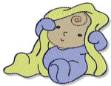 Picture of Baby With Blanket Machine Embroidery Design