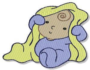 Picture of Baby With Blanket Machine Embroidery Design