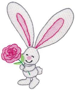 Picture of Rose Bunny Machine Embroidery Design