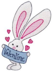 Picture of Valentine Bunny Machine Embroidery Design