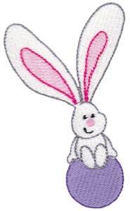 Picture of Bunny On Egg Machine Embroidery Design