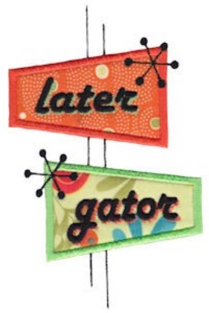 Picture of Later Gator Machine Embroidery Design