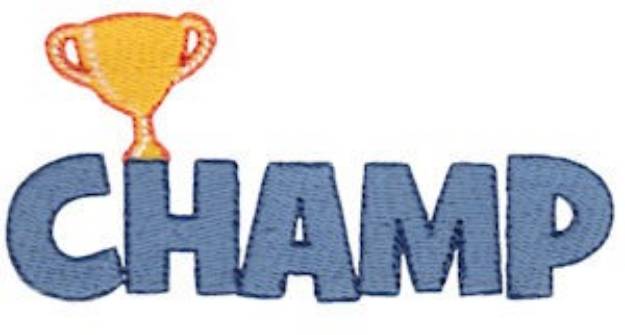 Picture of Champ Trophy Machine Embroidery Design