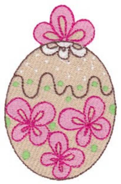 Picture of Floral Egg Machine Embroidery Design