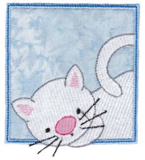 Picture of White Cat Machine Embroidery Design