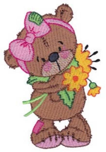 Picture of Flower Bear Machine Embroidery Design