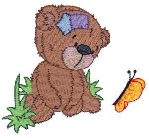 Picture of Bear & Butterfly Machine Embroidery Design