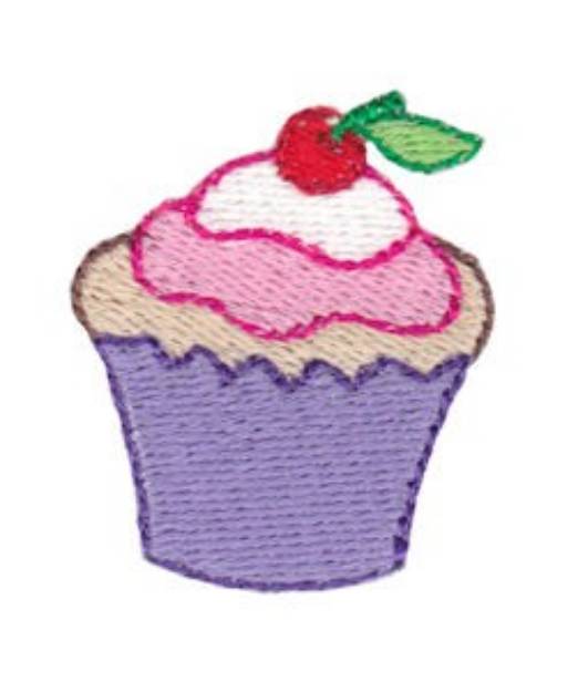 Picture of Birthday Cupcake Mini Machine Embroidery Design