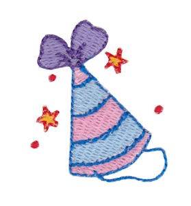 Picture of Birthday Party Hat Mini Machine Embroidery Design