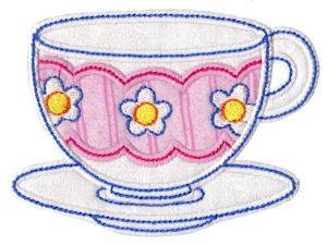 Picture of Time For Tea Applique Machine Embroidery Design