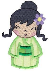 Picture of Kokeshi Doll Applique Machine Embroidery Design