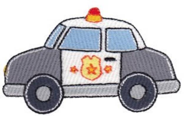 Picture of Lets Go Police Car Machine Embroidery Design
