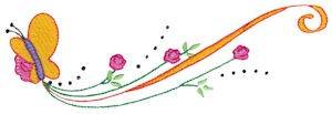 Picture of Beautiful Swirl Butterfly Border Machine Embroidery Design