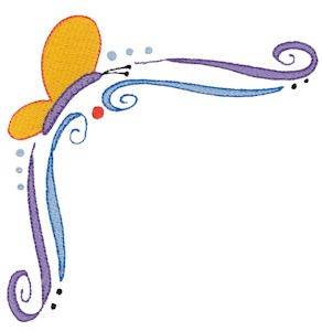 Picture of Beautiful Butterfly Border Corner Machine Embroidery Design