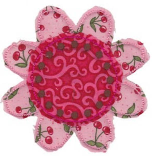 Picture of Raggedy Flower Applique Machine Embroidery Design