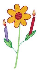 Picture of Birthday Bug Candles Machine Embroidery Design
