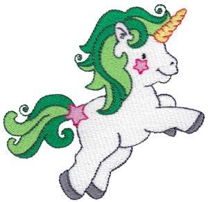 Picture of Green Unicorn Machine Embroidery Design