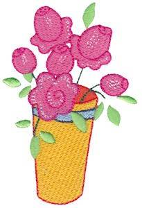 Picture of Vase Of Roses Machine Embroidery Design