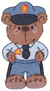 Picture of Teddy Bear Police Officer Machine Embroidery Design