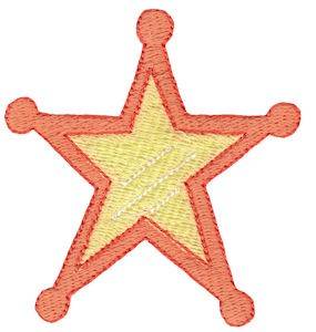 Picture of Police Officer Star Machine Embroidery Design
