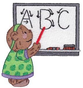 Picture of Teddy Bear Teacher Machine Embroidery Design