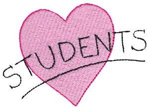 Picture of Love Students Machine Embroidery Design
