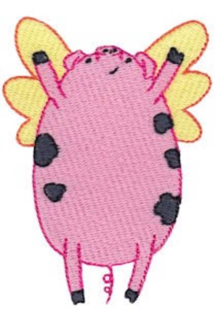 Picture of Cute Flying Pig Machine Embroidery Design