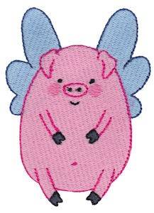 Picture of A Flying Pig Machine Embroidery Design