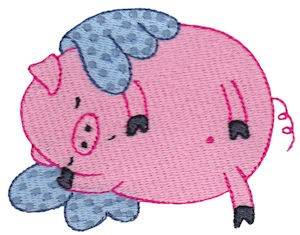 Picture of Sleepy Flying Pig Machine Embroidery Design