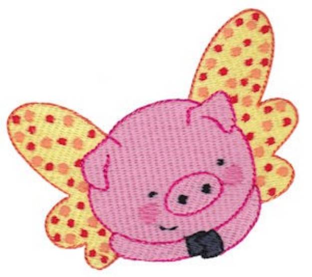 Picture of Cute Flying Pig Machine Embroidery Design