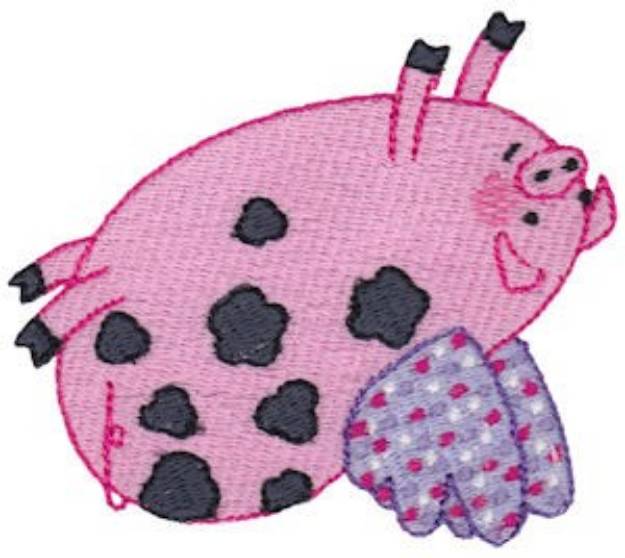 Picture of Upside Down Flying Pig Machine Embroidery Design