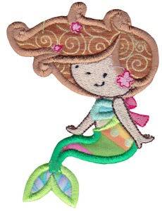 Picture of Cute Mermaid Applique Machine Embroidery Design