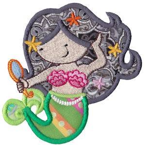 Picture of Fancy Mermaid Applique Machine Embroidery Design