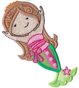 Magical Mermaid Applique Machine Embroidery Design