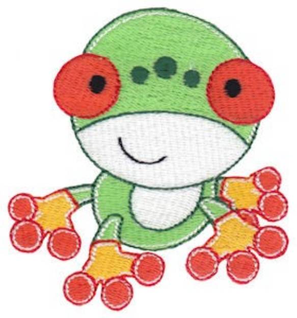Picture of Tropical Frog Machine Embroidery Design