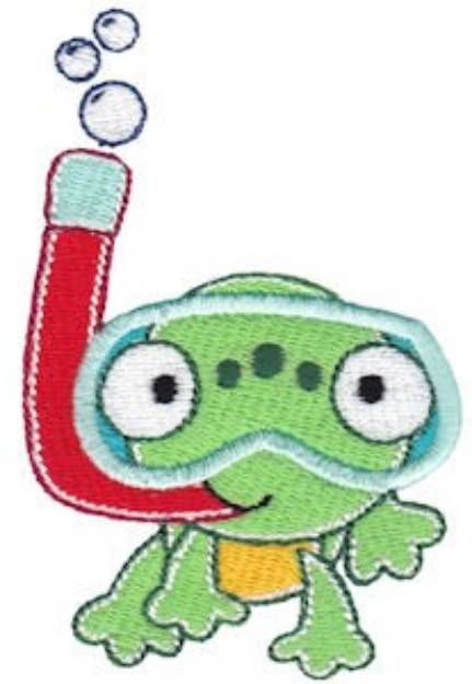 Picture of Snorkeling Frog Machine Embroidery Design