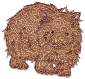 Picture of Aussie Wombat Applique Machine Embroidery Design