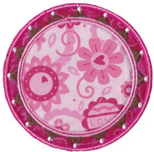Picture of Floral Circular Applique Frame Machine Embroidery Design