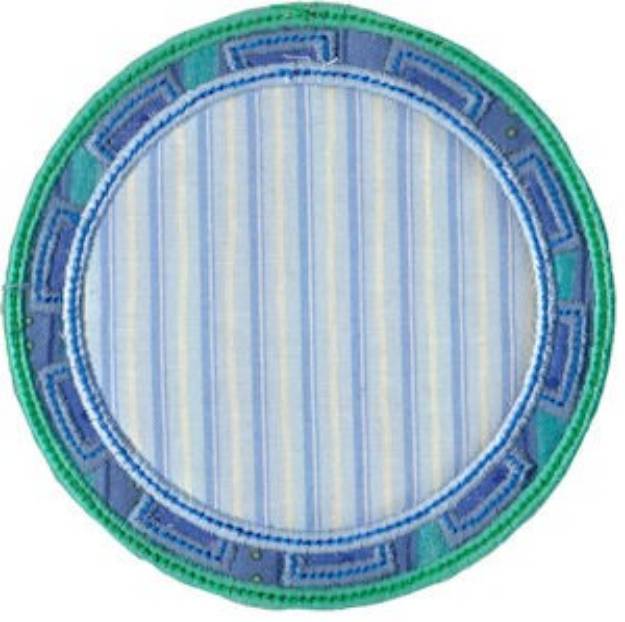 Picture of Blue Circular Applique Frame Machine Embroidery Design
