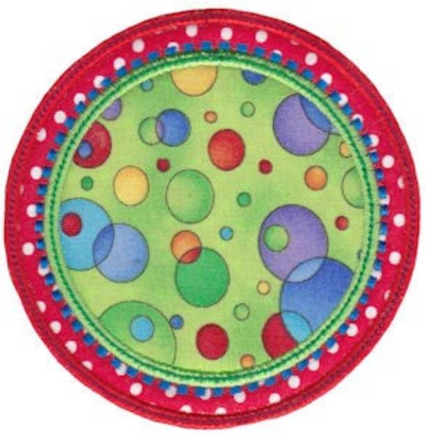 Picture of Polka Dot Circle Applique Machine Embroidery Design