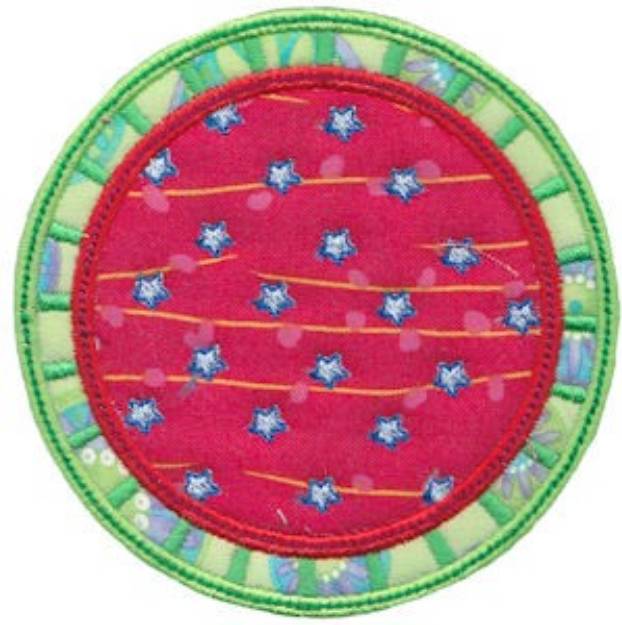 Picture of Stars & Circle Applique Frame Machine Embroidery Design