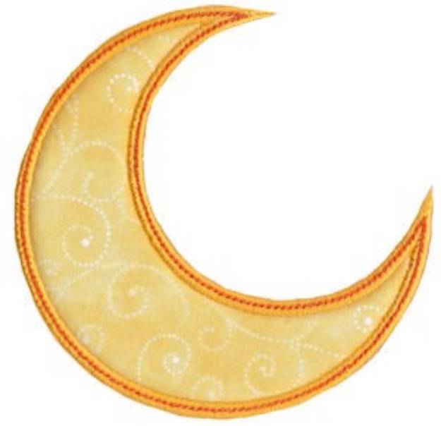 Picture of Halloween Crescent Moon Applique Machine Embroidery Design