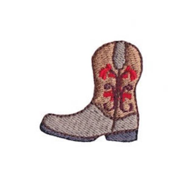 Picture of Western Mini Cowboy Boot Machine Embroidery Design