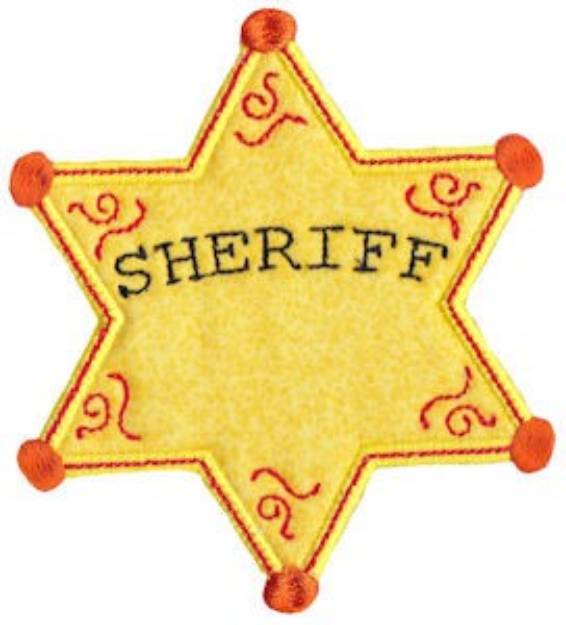 Picture of Sheriffs Badge Applique Machine Embroidery Design