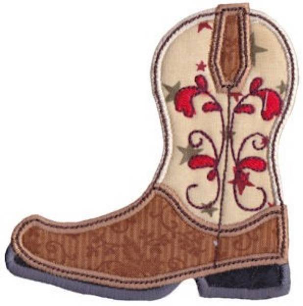 Picture of Cowboy Boot Applique Machine Embroidery Design