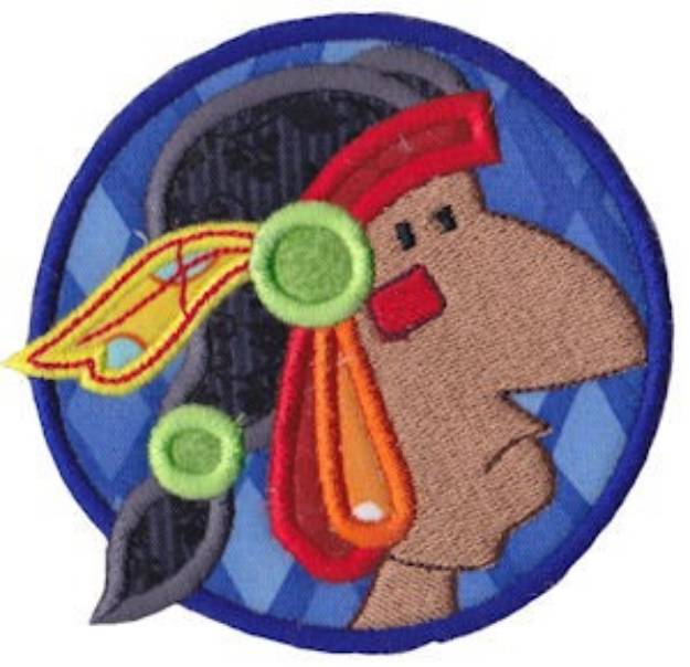 Picture of Native American Man Applique Machine Embroidery Design