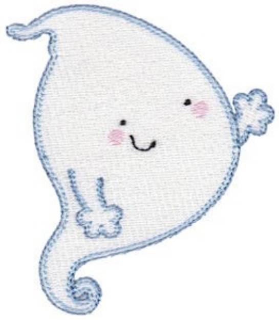 Picture of Waving Halloween Ghost Machine Embroidery Design