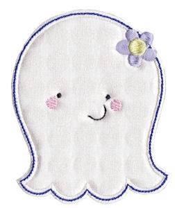 Picture of Ghost & Flower Applique Machine Embroidery Design