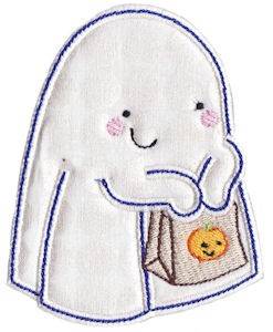 Picture of Trick-Or-Treat Ghost Applique Machine Embroidery Design